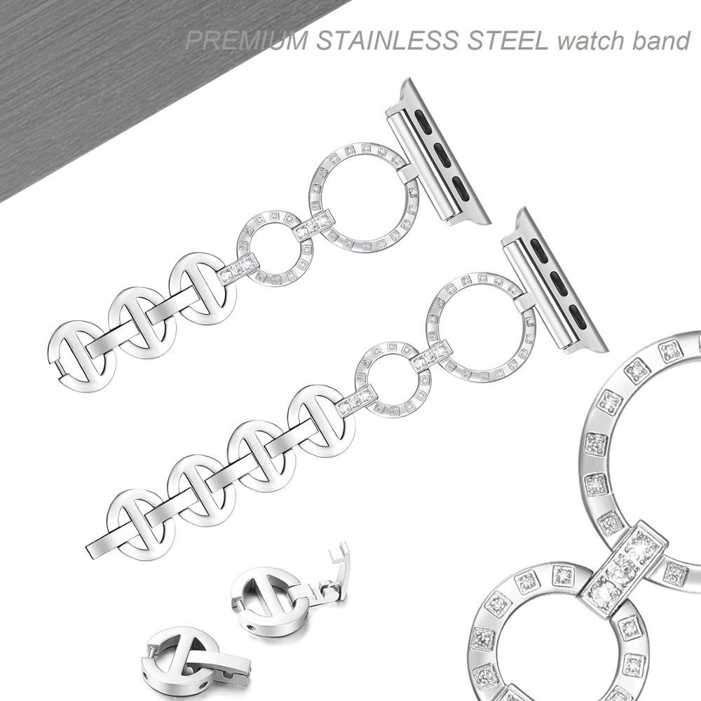 Vita Diamond Elegance Stainless Steel Apple Watch Band