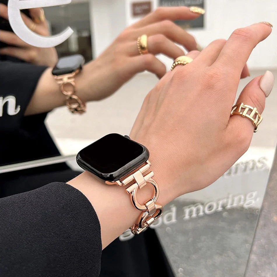 GlintEdge Luxe Metal Watch Band