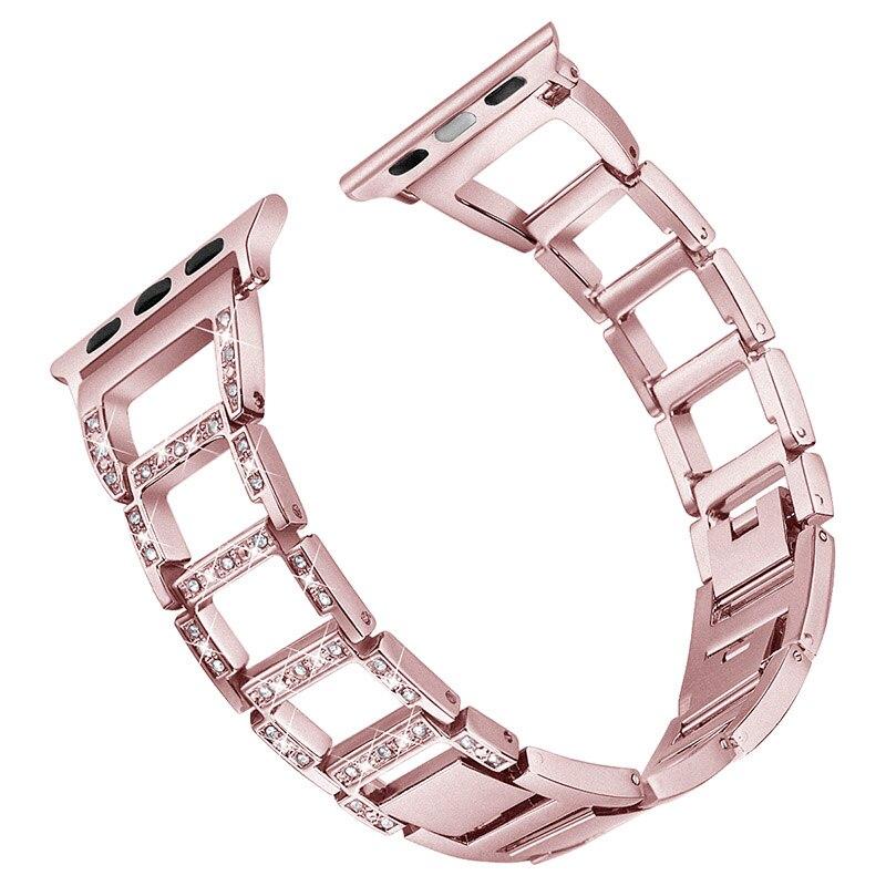 Bae Luxury Rhinestone-Embellished Stainless Steel Apple Watch Band