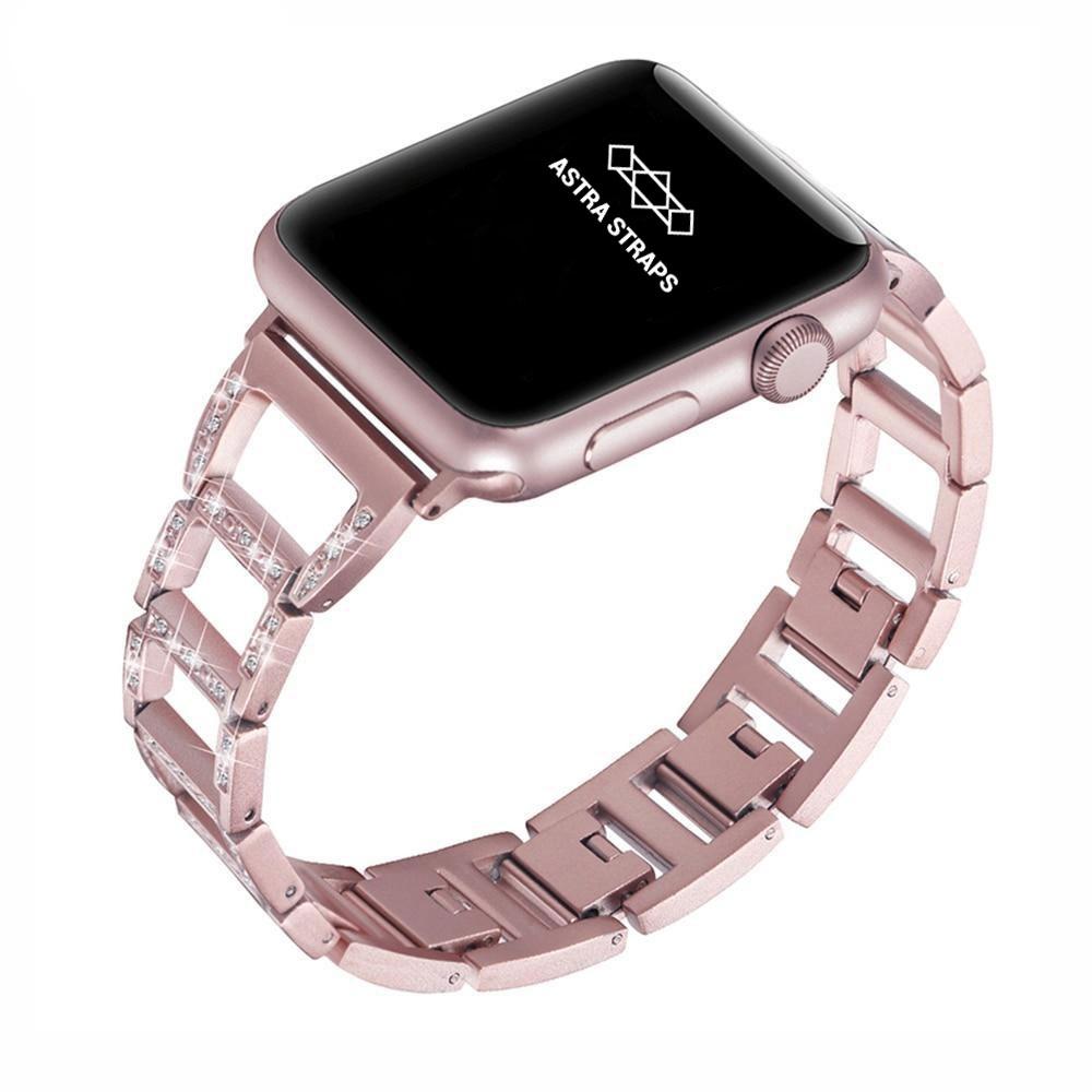 Bae Luxury Rhinestone-Embellished Stainless Steel Apple Watch Band