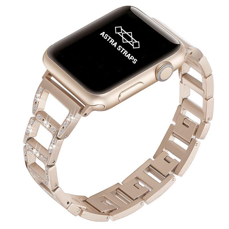 Bae Luxury Rhinestone-Embellished Stainless Steel Apple Watch Band