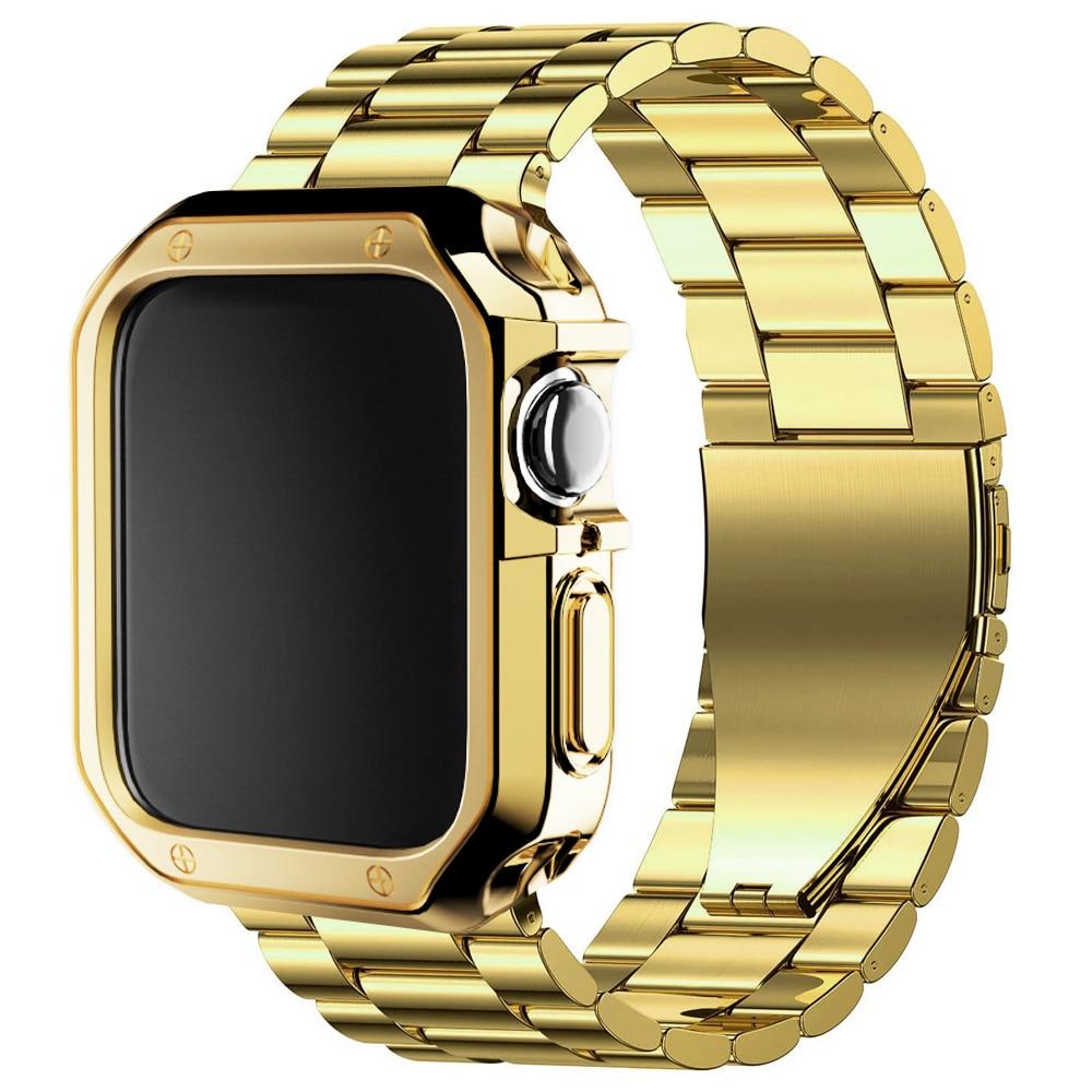 Class Stainless Steel Apple Watch Band with Silicone Protector