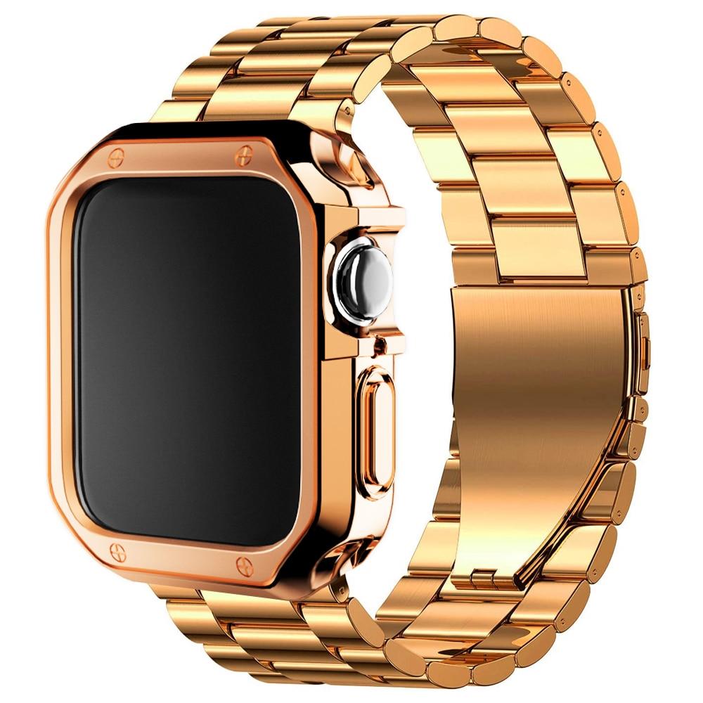 Class Stainless Steel Apple Watch Band with Silicone Protector