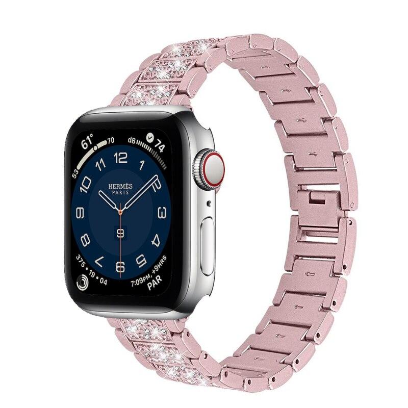 Glam Stainless Steel Band & Rhinestone Case for Apple Watch