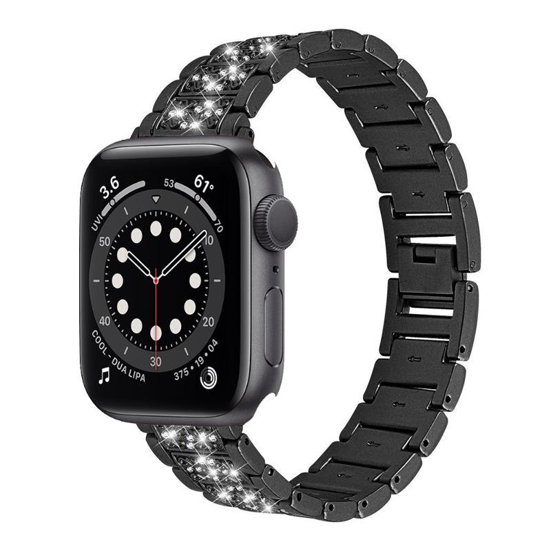 Glam Stainless Steel Band & Rhinestone Case for Apple Watch