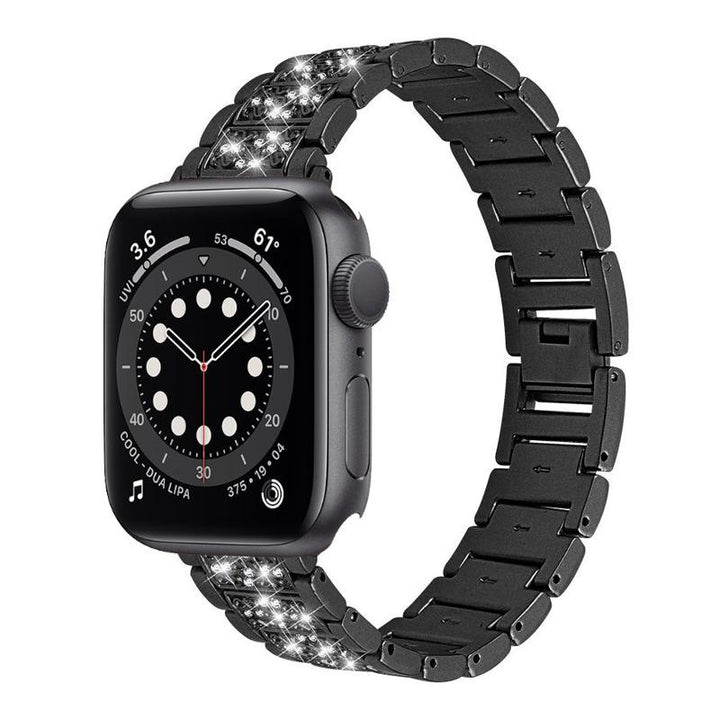 Glam Stainless Steel Band & Rhinestone Case for Apple Watch