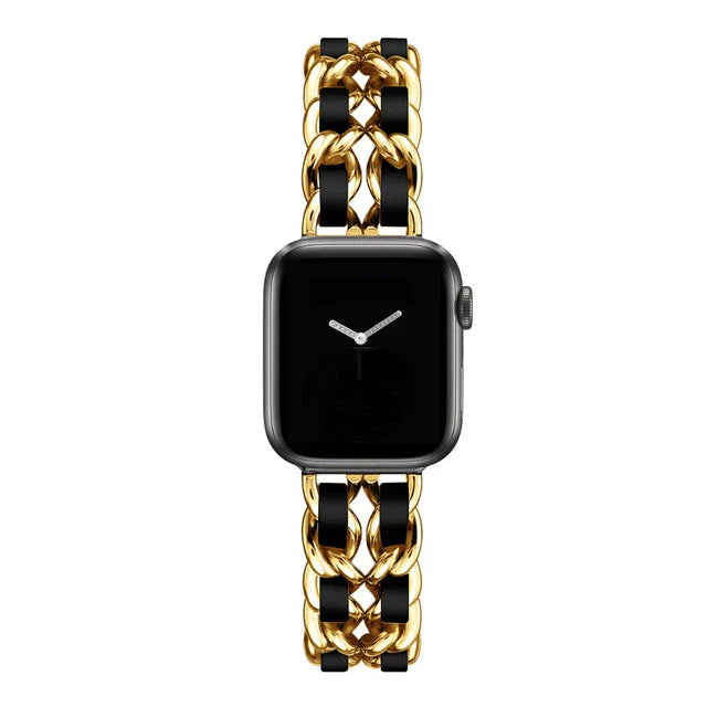 Exquisite Gold & Silver Woven Link Apple Watch Band