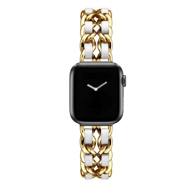 Exquisite Gold & Silver Woven Link Apple Watch Band