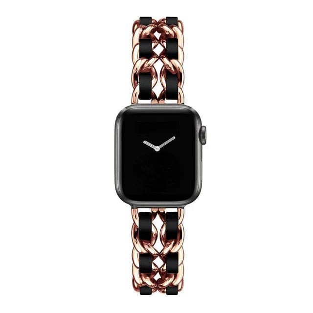 Exquisite Gold & Silver Woven Link Apple Watch Band