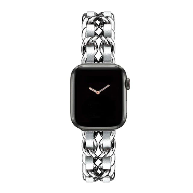 Exquisite Gold & Silver Woven Link Apple Watch Band