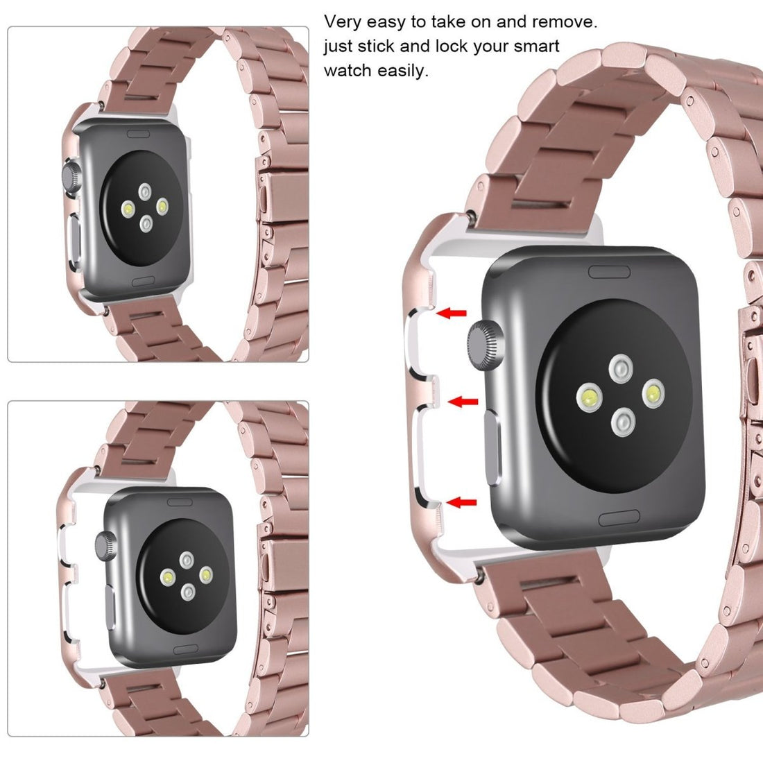Elegant Stainless Steel Linked Band for Apple Watch
