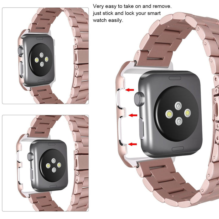 Elegant Stainless Steel Linked Band for Apple Watch