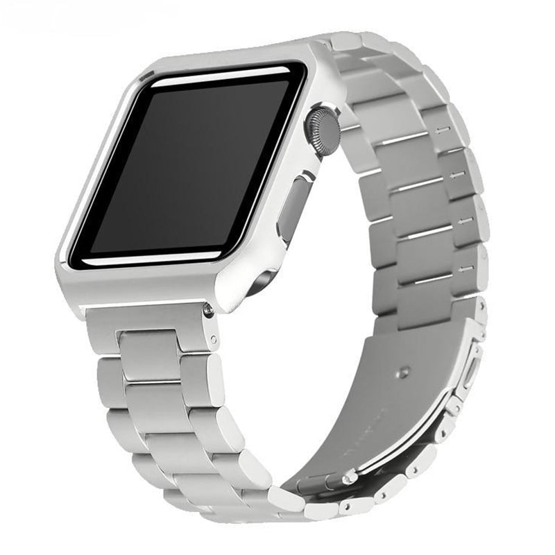 Elegant Stainless Steel Linked Band for Apple Watch