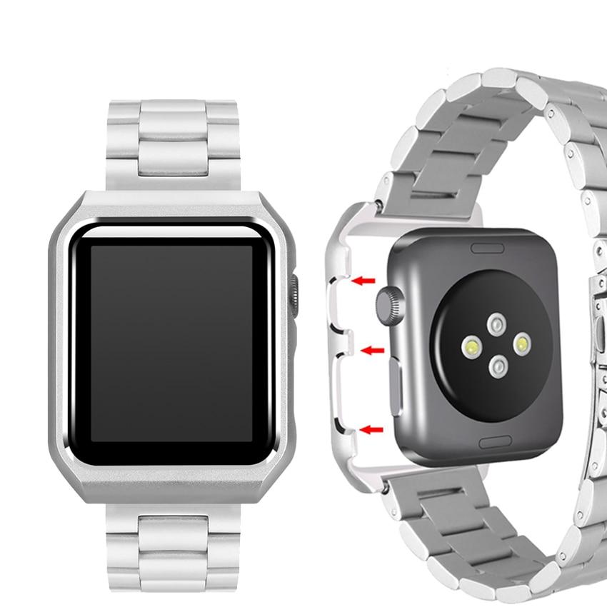 Elegant Stainless Steel Linked Band for Apple Watch