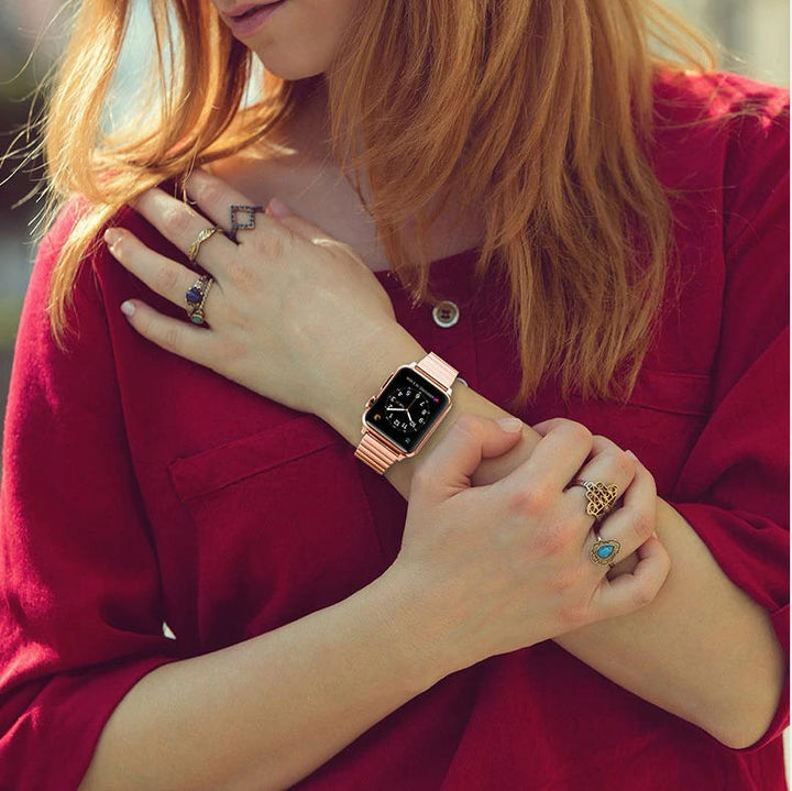 Elegant 316L Stainless Steel Link Bracelet for Apple Watch