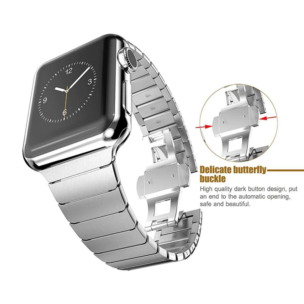 Elegant 316L Stainless Steel Link Bracelet for Apple Watch