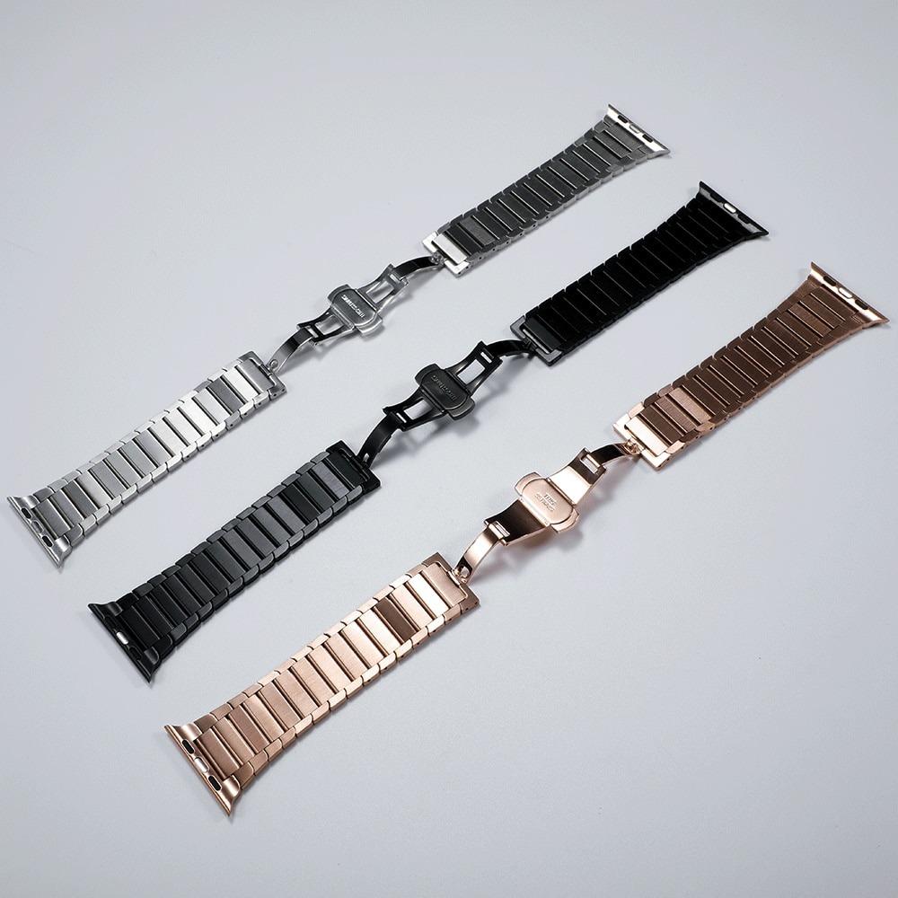 Elegant 316L Stainless Steel Link Bracelet for Apple Watch